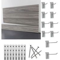 Light Slate Gray storeWALL Large Standard Duty Starter System - 8 Slatwall Panels