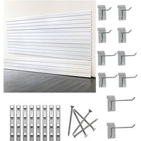 Light Gray storeWALL Large Standard Duty Starter System - 8 Slatwall Panels