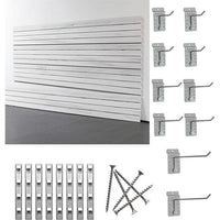 Light Gray storeWALL Large Standard Duty Starter System - 8 Slatwall Panels