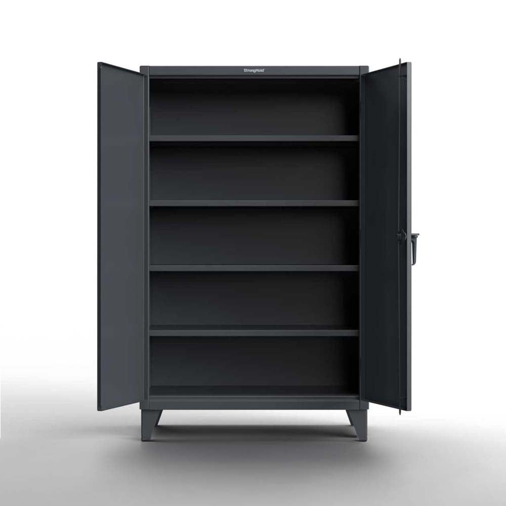 Strong Hold 12 Gauge Storage Cabinet With Two Open Doors And Five Shelves Inside