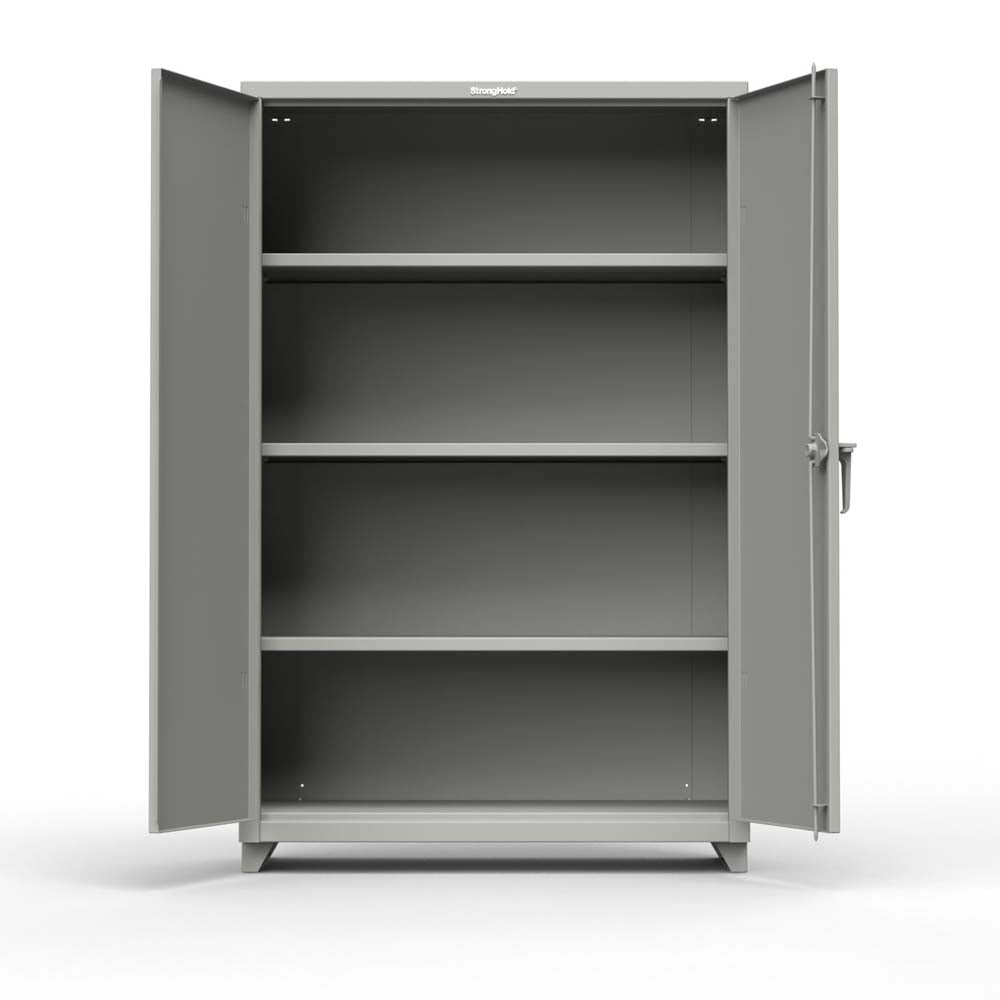 Strong Hold Extra Heavy-Duty Cabinets With 3 Shelves With Four Shelves And Both Doors Open