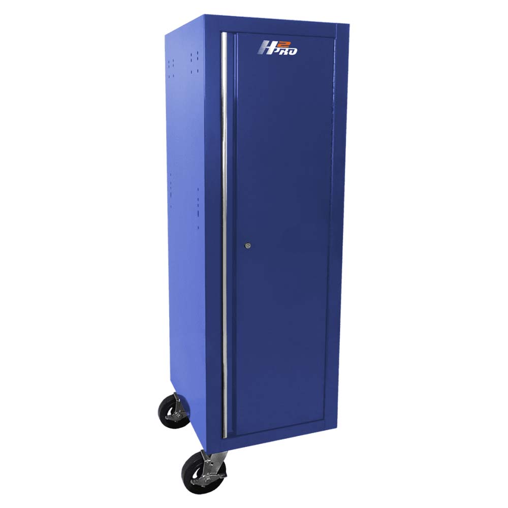 Tall Blue Homak 19 Side Locker With A Single Door And The H2Pro Logo
