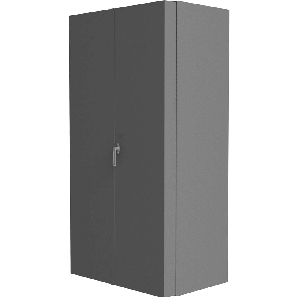 Tall Dark Gray Durham 4 Drawer 2 Shelf Cabinet With Closed Doors And A Handle