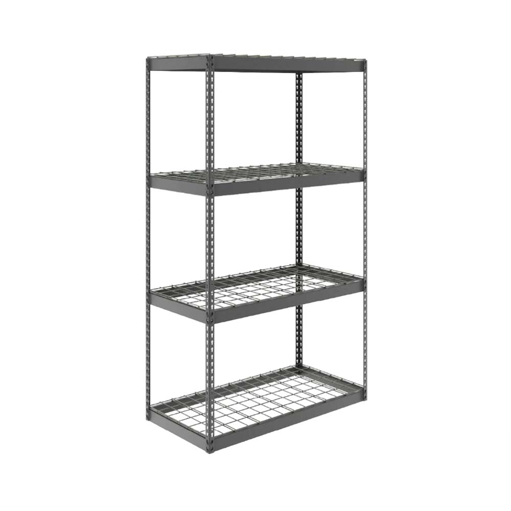 Tall Four-Tier Metal Adjustable Garage Shelving Units With Wire Shelves