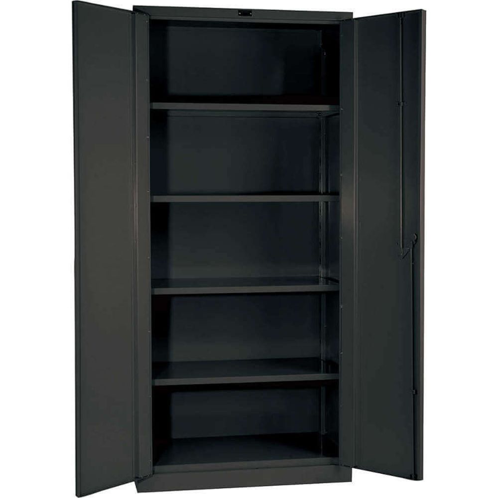 Tall Open Hallowell Galvanite Storage Cabinet 48W x 24D With Several Shelves