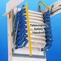 Telescoping Safety Handrail Of Rainbow Prestige With Multiple Blue Grab Bars