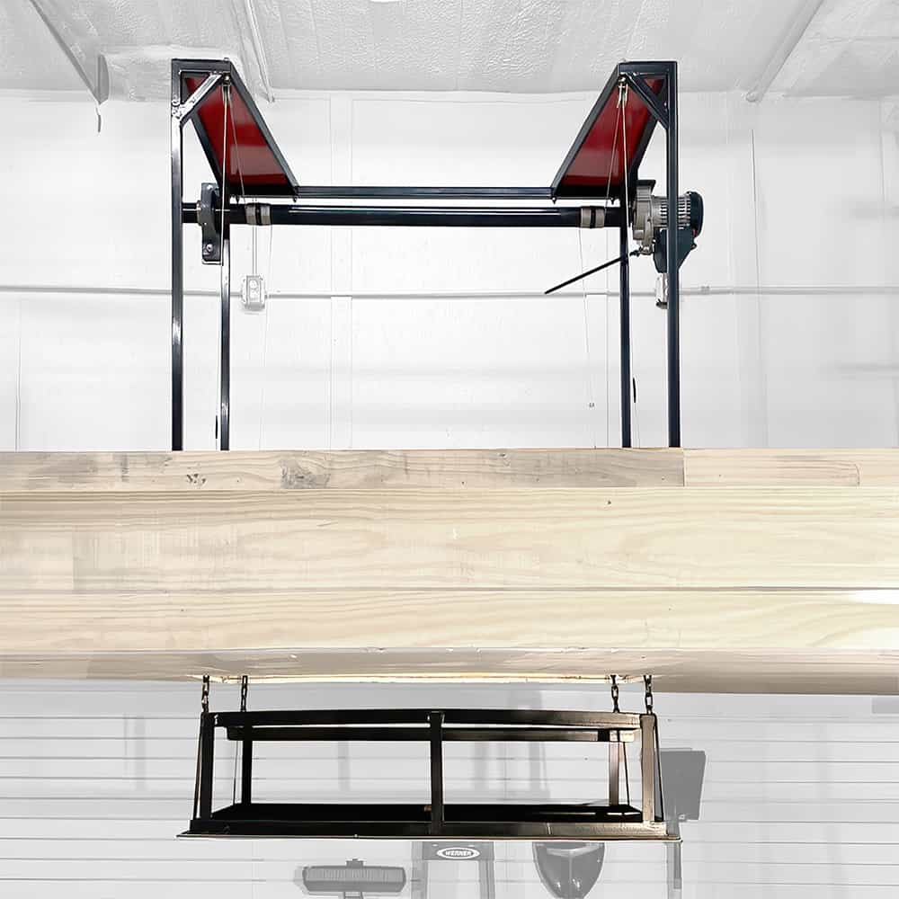 The Attic Lift Empire Lift Showing Upper Steel Frame and Lower Platform
