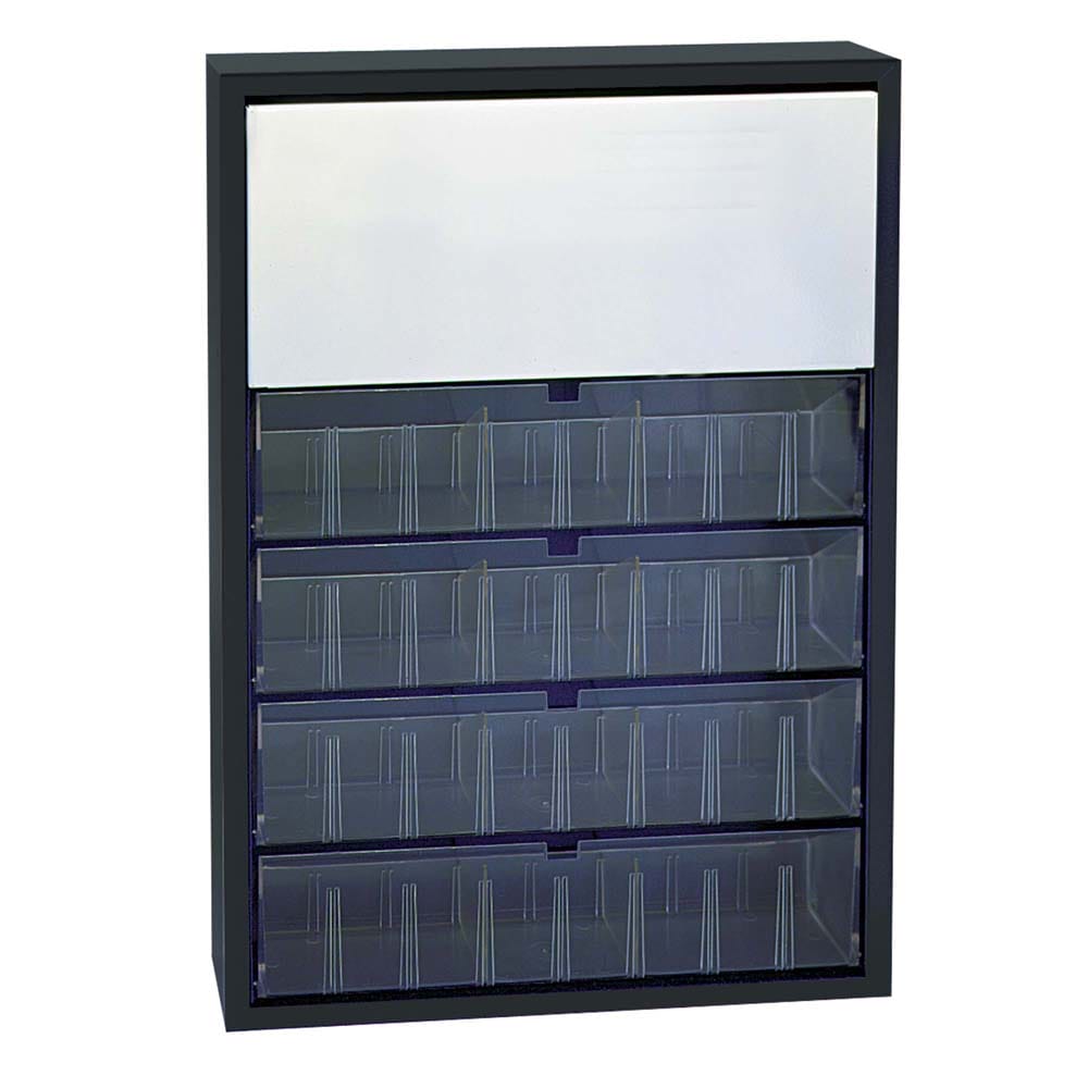 Tip Out Bin Cabinet With 4 Tray And Upper Storage With Four Rows Of Compartments And Five Slots