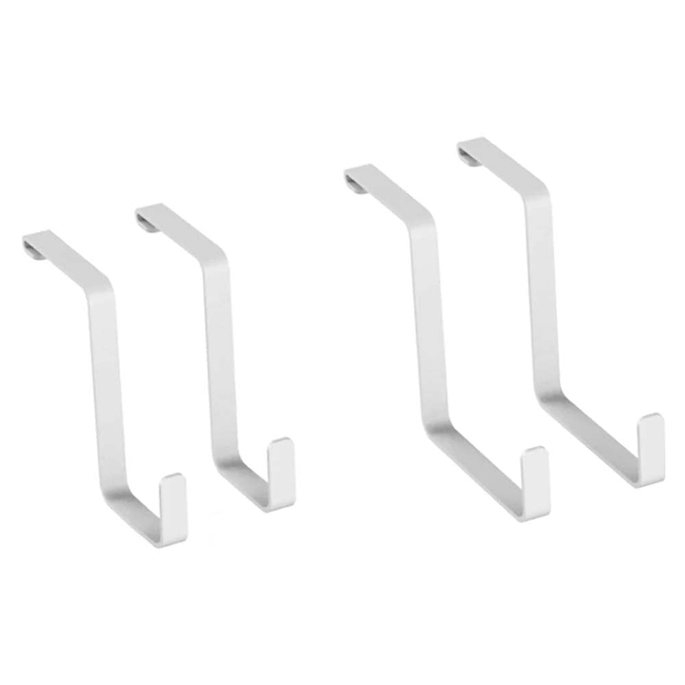 Two Pairs Of White Metal Versarac Hooks Of Different Sizes