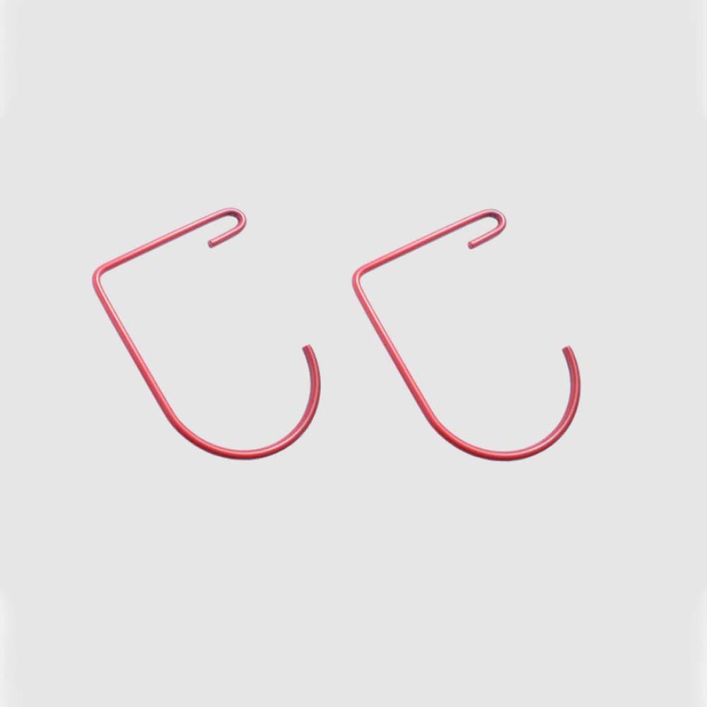 Two Red U-Shaped Hooks