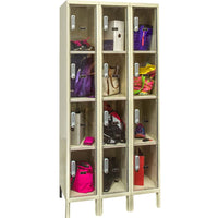 Unassembled DigiTech Locker 36W x 12D With Three Columns And Four Rows Each Compartment Containing Various Items Secured With Combination Locks