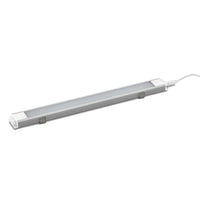 Under Cabinet Style LED Light Bar With White End Caps And Attached Power Cord