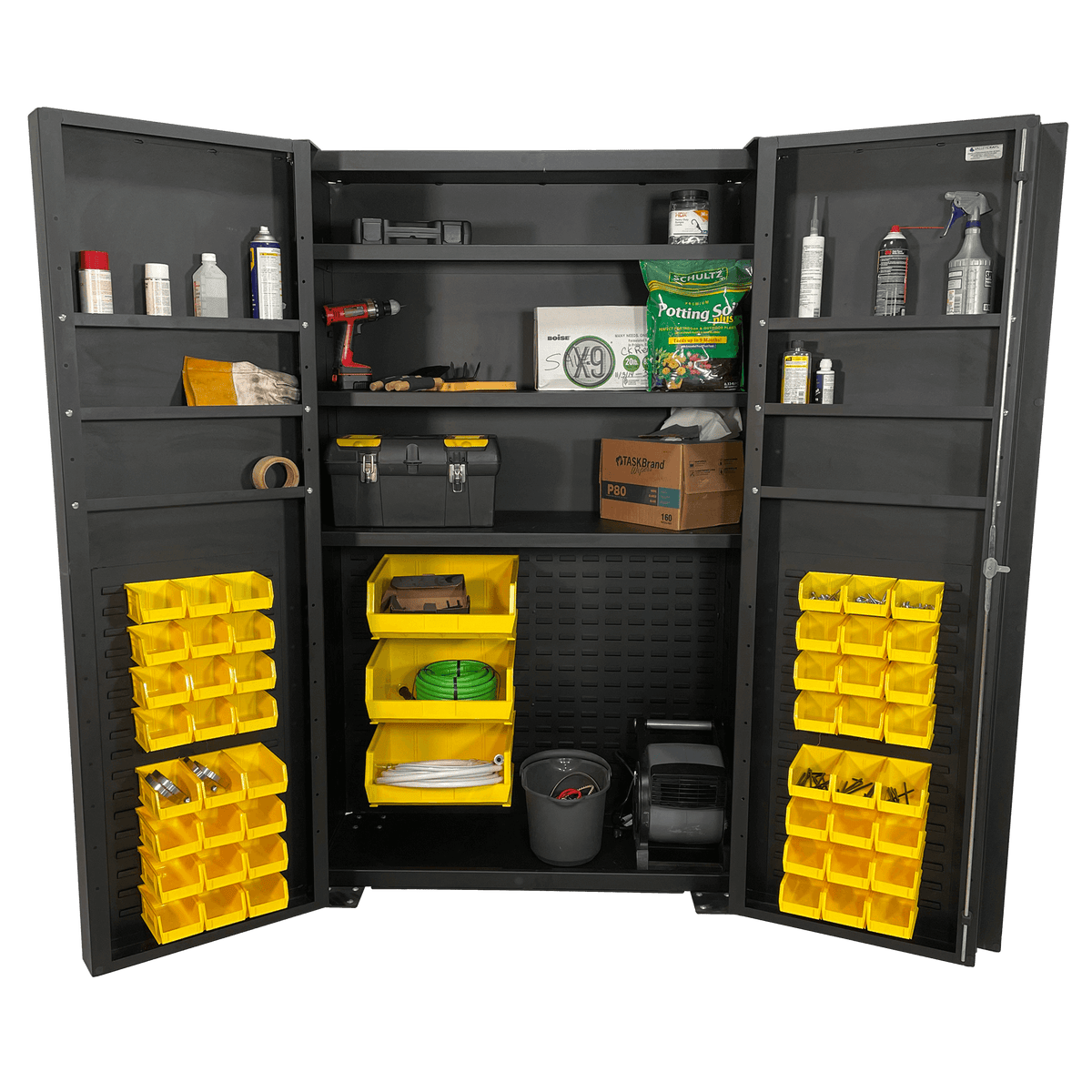Dark Slate Gray Valley Craft Deep Door Cabinet with 9 Shelves