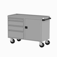 ValleyCraft 48 Inch  Workbench With Three Drawers A Locking Door And Four Caster Wheels