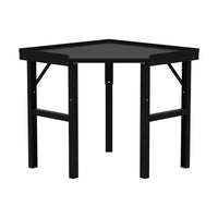 Valley Craft Corner Table With A Sturdy Metal Frame And Three Legs