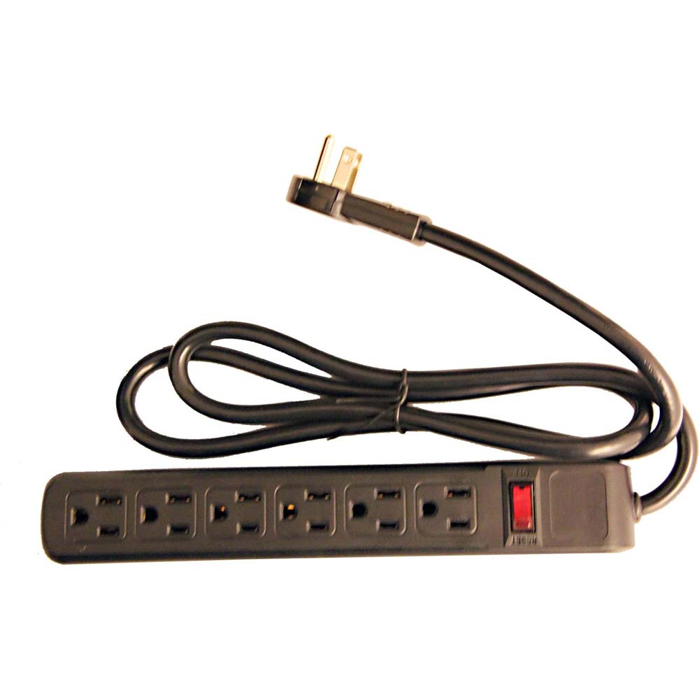 Valley Craft F84924A2 Surge Protector Power Strip With Six Outlets A Long Cord And A Right-Angle Plug