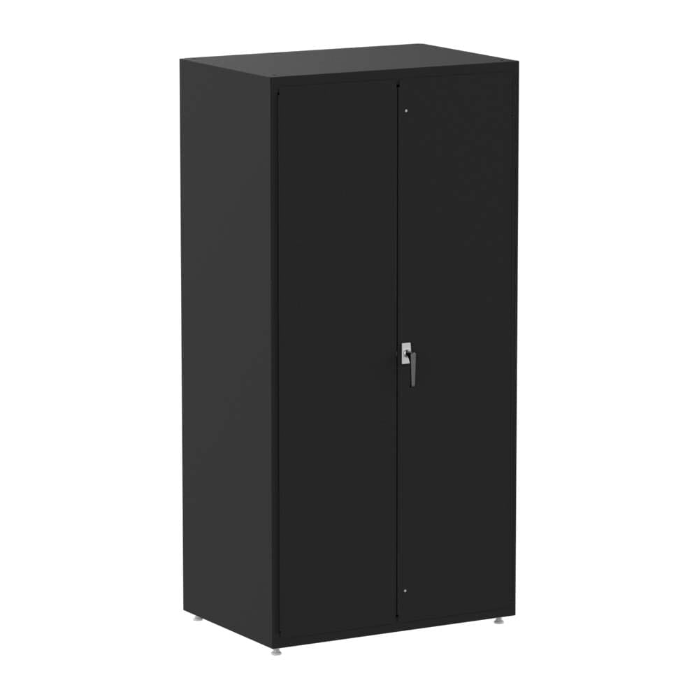 Valley Craft F89389BK Flush Door Cabinet With Two Doors And A Central Lock Standing On Small Adjustable Feet