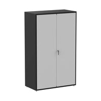Valley Craft Tool Cabinet F89897BK With A Sleek Black Frame And Two Light Gray Doors Featuring A Central Handle