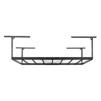 VersaRac Pro Overhead Rack 4 Ft X 8 Ft Height Adjustable In Black With A Wire Mesh Bottom