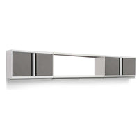 Wall Cabinet Set Pro 3.0 3 Piece With Display Shelf Featuring Two Sections With Dark Gray Double Doors