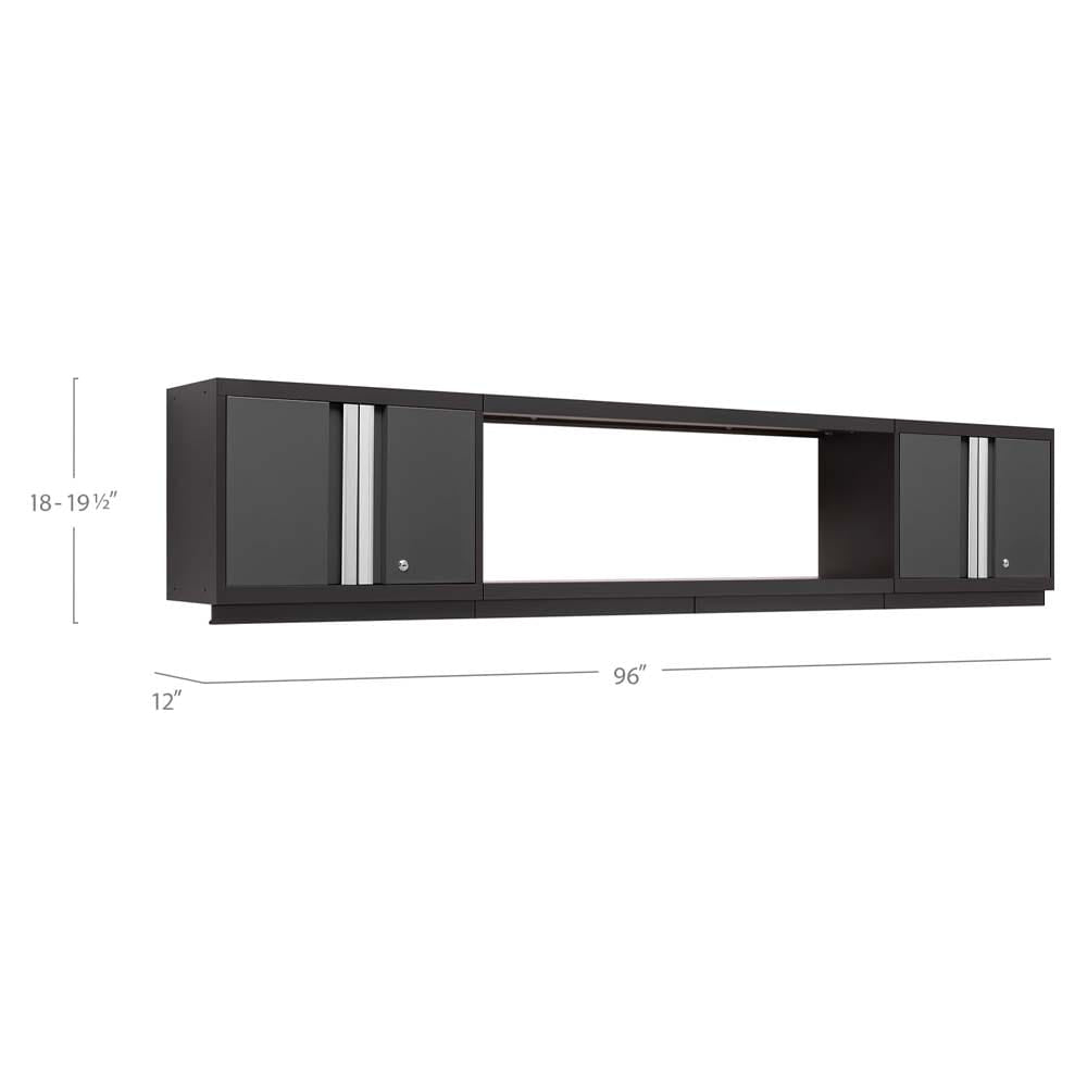 Wall Cabinet Set With 48 Integrated Display Shelf Bold 3.0 Series 3 Piece Featuring Two Lockable Cabinets