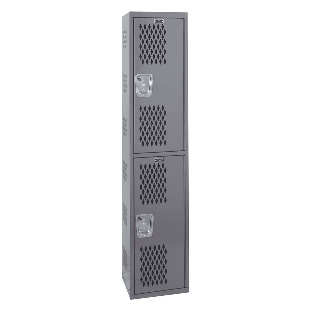 Welded Locker 36W x 72H With Two Compartments Each Featuring A Vented Door And A Recessed Handle