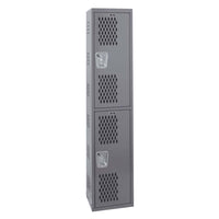 Welded Locker 36W x 72H With Two Compartments Each Featuring A Vented Door And A Recessed Handle