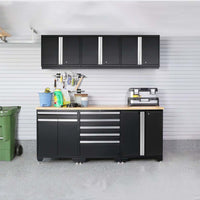 Well Organized Garage Storage Setup Featuring NewAge 6 Piece Garage Cabinet Set Pro 3.0 Series