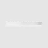 White Workshop Flooring Rubber By Perfection Tile, With A Series Of Evenly Spaced Interlocking Tabs Along Its Top Edge