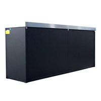 Workbench Cabinet With Smooth Panel Back And Stainless Steel Top