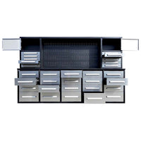 Workbench Hutch With A Large Center Pegboard