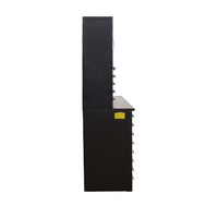 Workbench Storage System With A Raised Back Section And A Deep Base Cabinet
