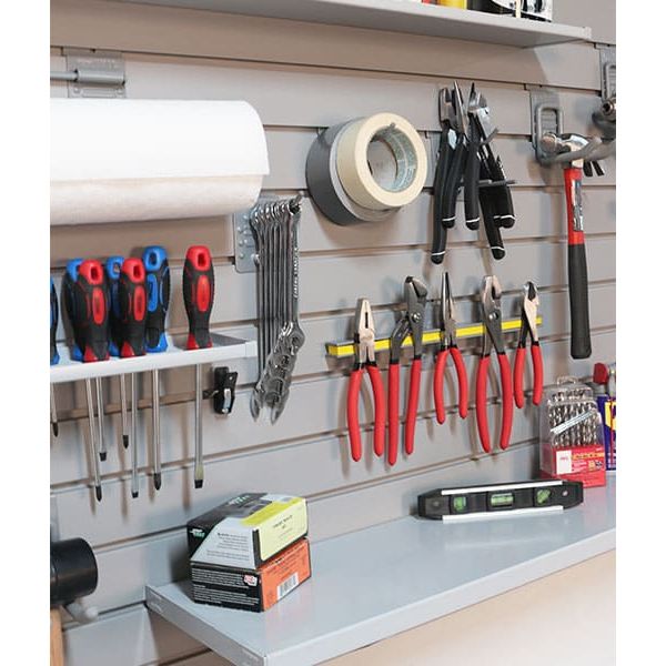Dark Gray storeWALL Workshop Tool Kit - Basic Duty - 3 Slatwall Panel
