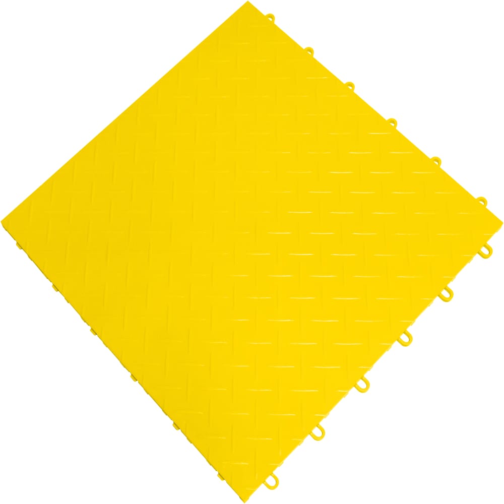 Yellow Race Deck Tuffshield With Grid Like Pattern Of Raised Ridges