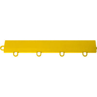 Yellow Racedeck Edges Garage Flooring With Four Evenly Spaced Attachment Loops Along One Edge A Flat Rectangular Shape And Rounded Corners
