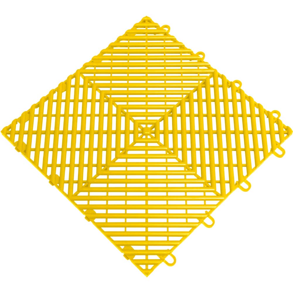 Yellow Racedeck Freeflow With A Diamond Shaped Pattern Composed Of Intersecting Bars That Form A Grid