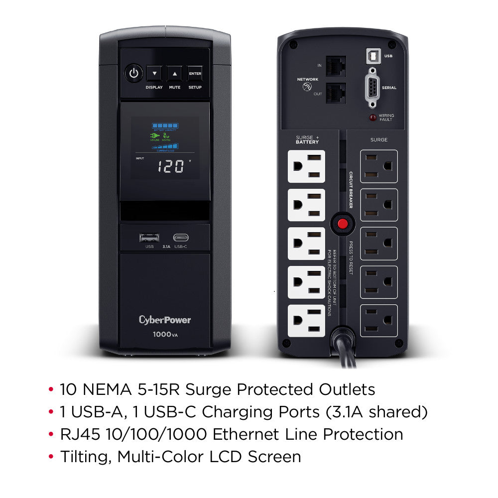 CyberPower CP1000PFCLCD PFC Sinewave UPS System