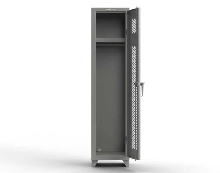 Strong Hold Extra Heavy Duty 14 GA Ventilated Single-Tier Locker with Shelf and Hanger Rod