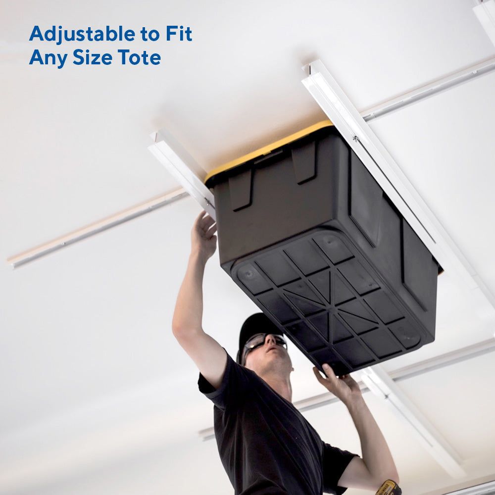 E-Z Glide Tote Slide PRO — Overhead Garage Storage System - Inventive  Garage & Workshop