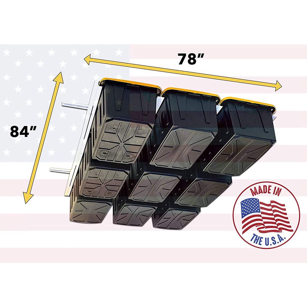  E-Z Garage Storage Tote Slide PRO Overhead Garage Storage Rack  - Organize Up to 15 Storage Tote Container Bins on The Ceiling : Tools &  Home Improvement