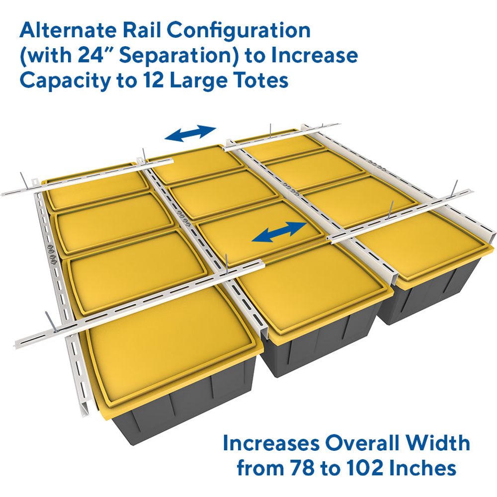 EZ Glide Tote Slide PRO — Overhead Garage Storage System Inventive
